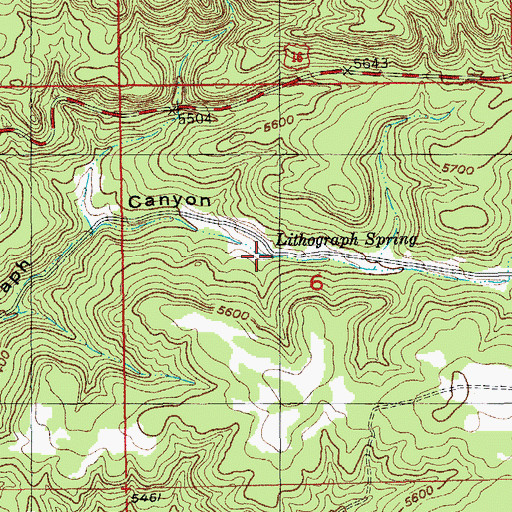 Topographic Map of Lithograph Spring, SD