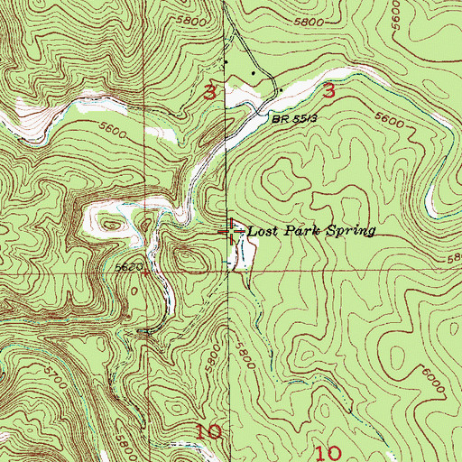 Topographic Map of Lost Park Spring, SD