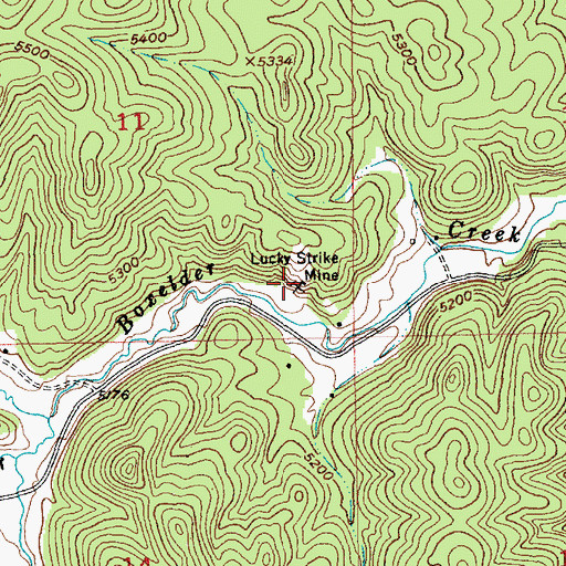 Topographic Map of Lucky Strike Mine, SD