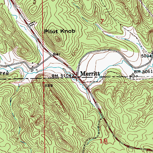 Topographic Map of Merritt, SD