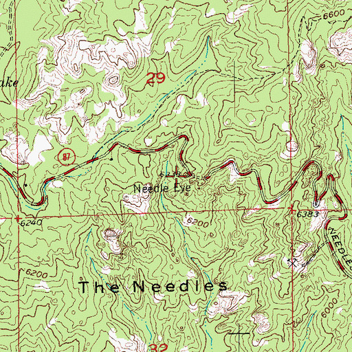 Topographic Map of Needle Eye, SD