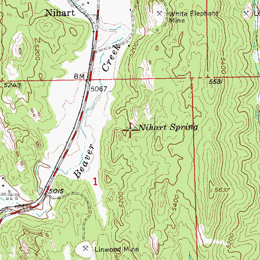 Topographic Map of Nihart Spring, SD
