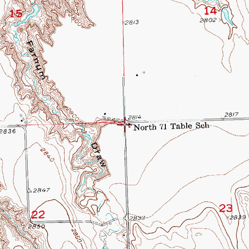 Topographic Map of North 71 Table School, SD