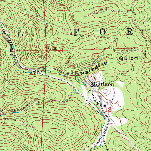 Topographic Map of Paradise Gulch, SD