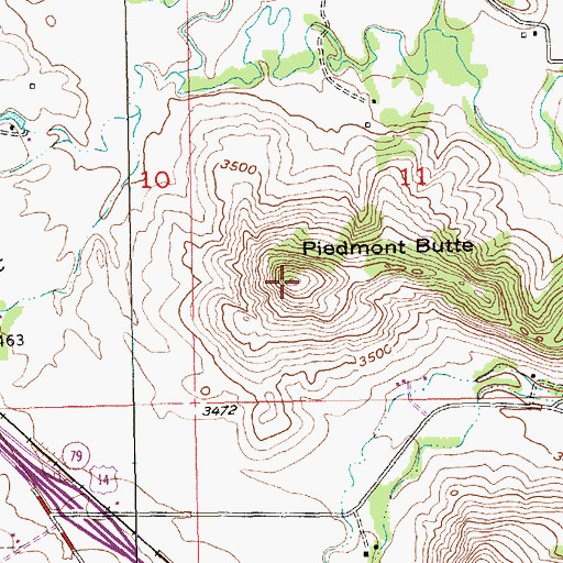 Topographic Map of Piedmont Butte, SD