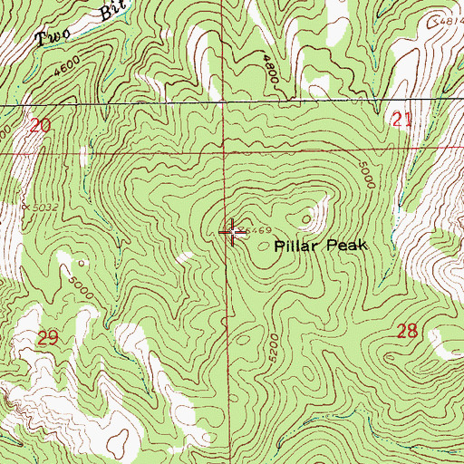 Topographic Map of Pillar Peak, SD