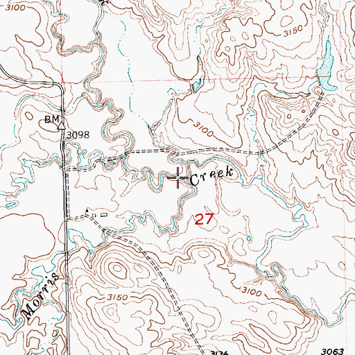Topographic Map of Pleasant Valley Creek, SD