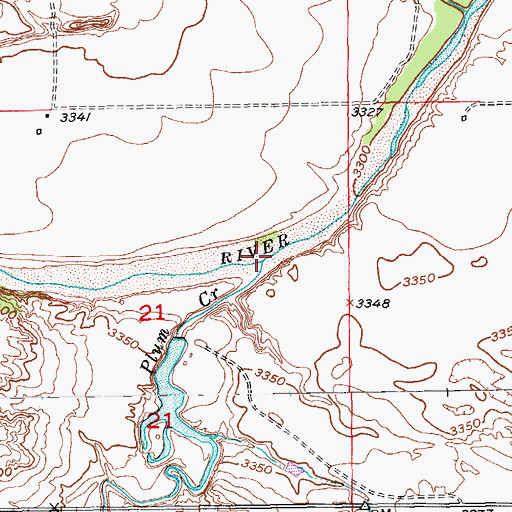 Topographic Map of Plum Creek, SD
