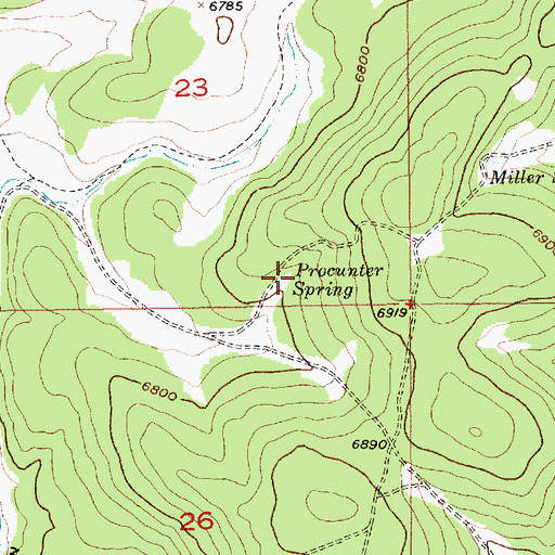 Topographic Map of Procunter Spring, SD