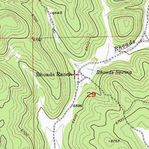 Topographic Map of Rhoads Ranch, SD