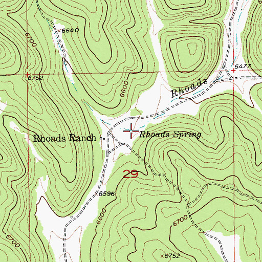 Topographic Map of Rhoads Spring, SD