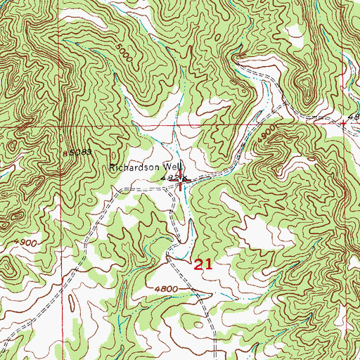 Topographic Map of Richardson Well, SD