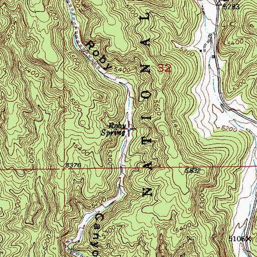 Topographic Map of Roby Spring, SD