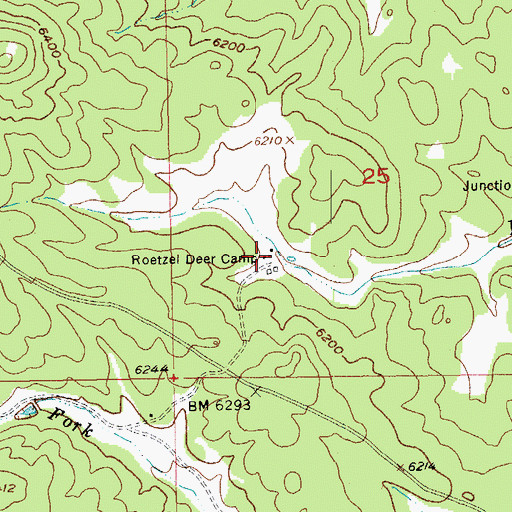 Topographic Map of Roetzel Deer Camp, SD