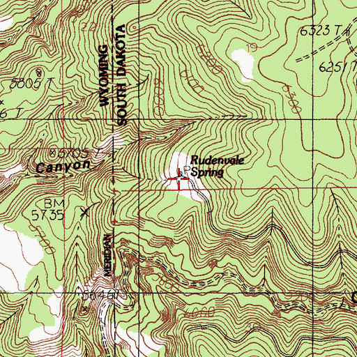 Topographic Map of Rudenvale Spring, SD