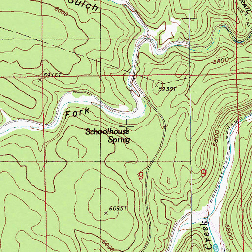 Topographic Map of Schoolhouse Spring, SD