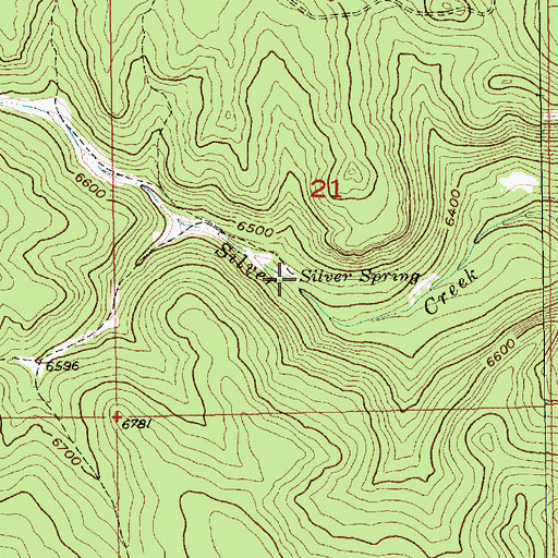 Topographic Map of Silver Spring, SD