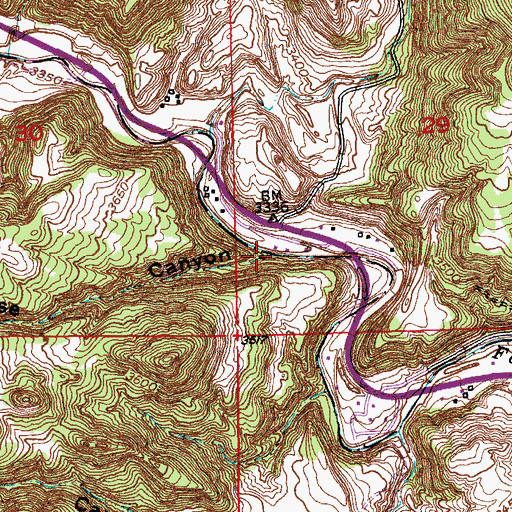 Topographic Map of Slaughterhouse Canyon, SD