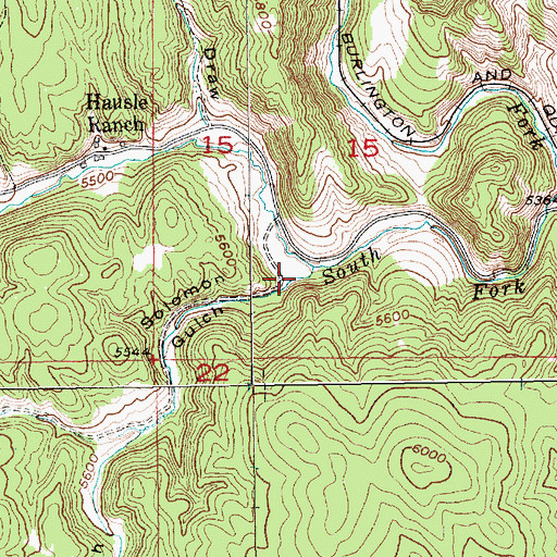 Topographic Map of Solomon Gulch, SD