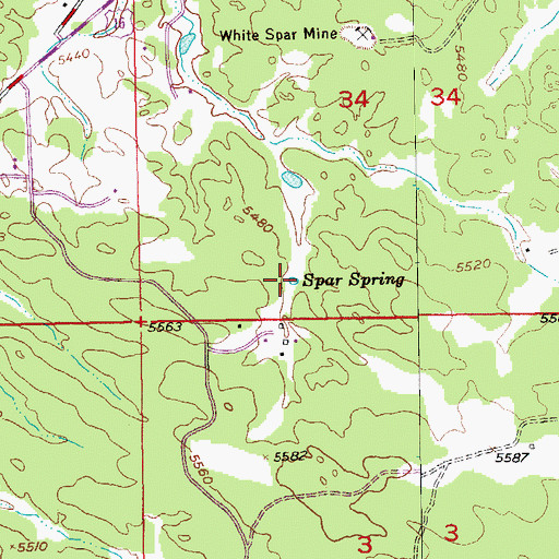 Topographic Map of Spar Spring, SD