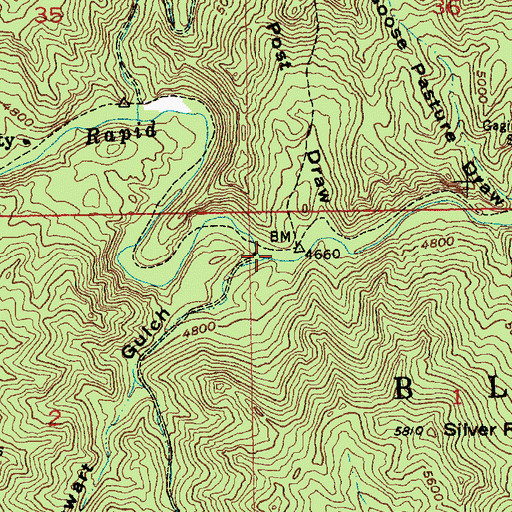 Topographic Map of Stewart Gulch, SD