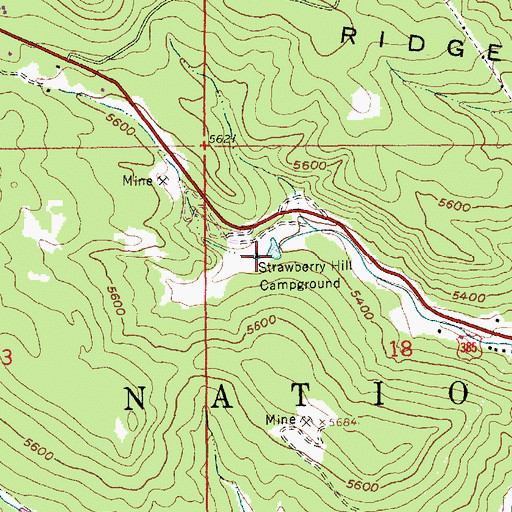 Topographic Map of Strawberry Hill Campground, SD