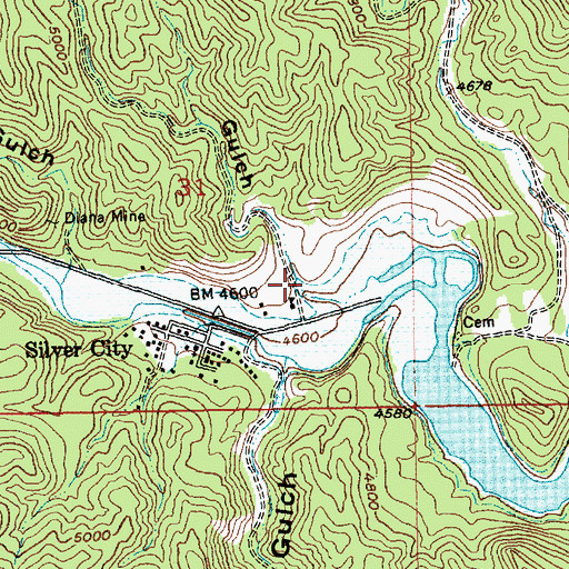 Topographic Map of Sunnyside Gulch, SD