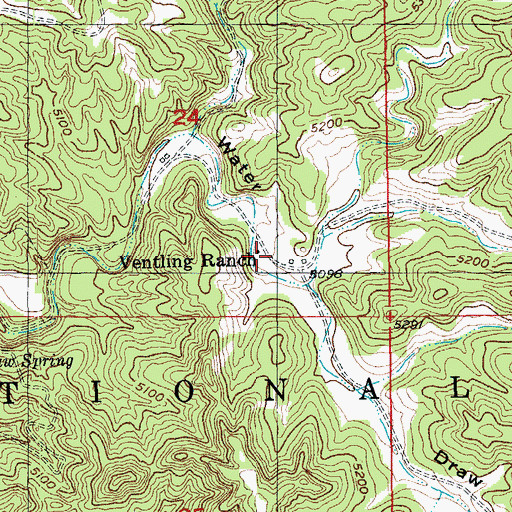 Topographic Map of Ventling Ranch, SD