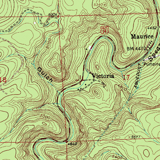 Topographic Map of Victoria, SD