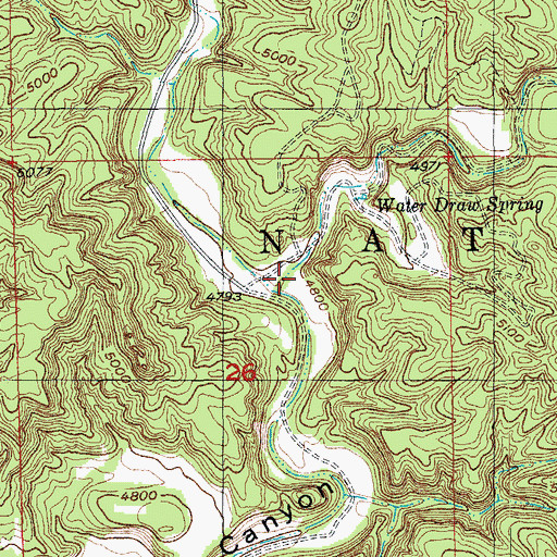 Topographic Map of Water Draw, SD