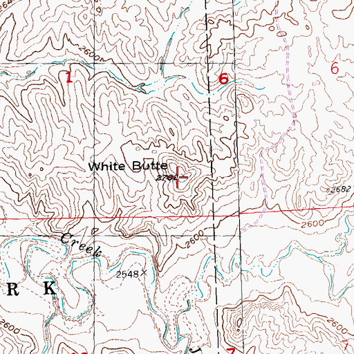 Topographic Map of White Butte, SD
