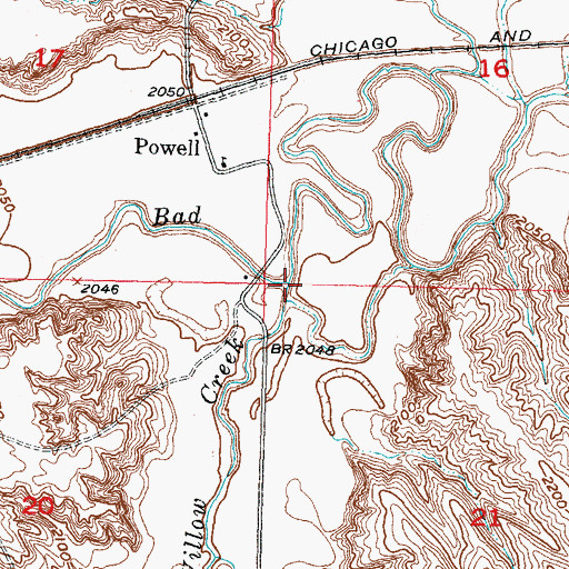 Topographic Map of White Willow Creek, SD