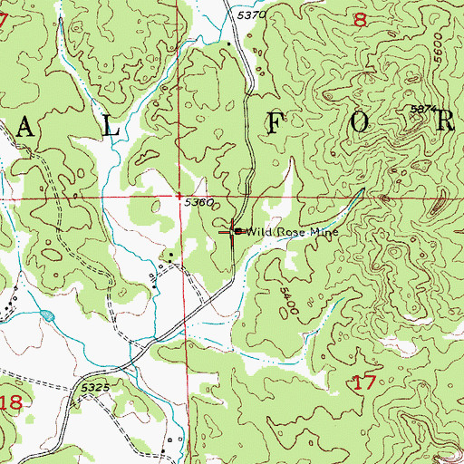 Topographic Map of Wild Rose Mine, SD