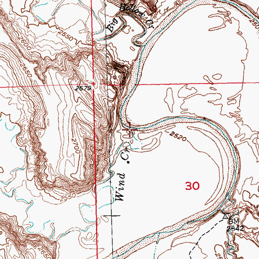 Topographic Map of Wind Creek, SD