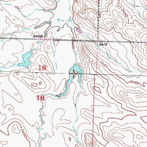 Topographic Map of Weller Number 1 Dam, SD
