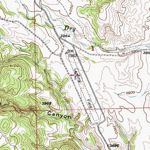 Topographic Map of Custer State Park Airport, SD