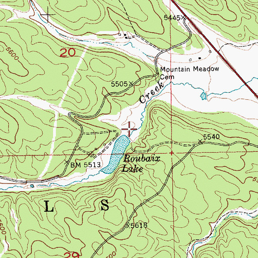 Topographic Map of Roubaix Lake Dam, SD