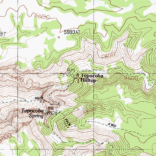 Topographic Map of Topocoba Hilltop, AZ