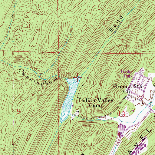 Topographic Map of Sand Hollow, AL