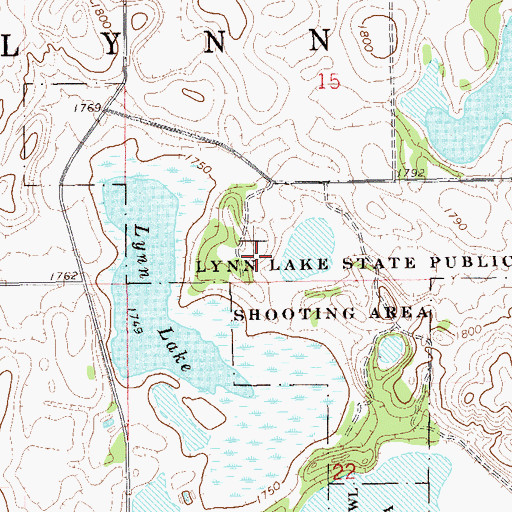 Topographic Map of Lynn (historical), SD