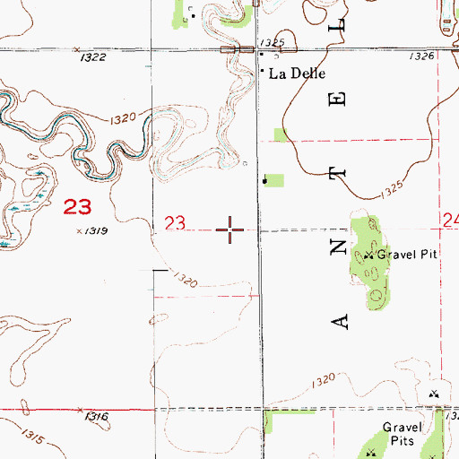 Topographic Map of LaDelle (historical), SD