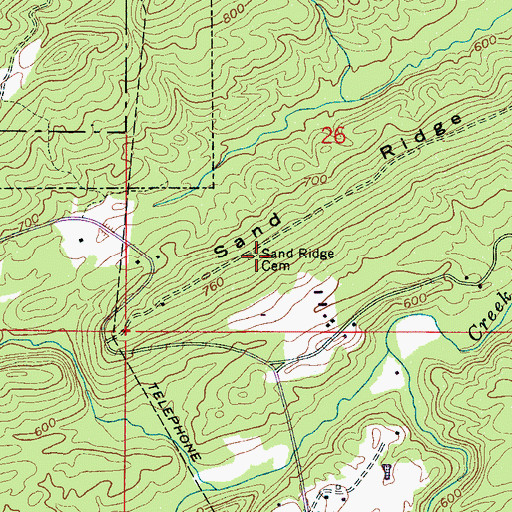Topographic Map of Sand Ridge Cemetery, AL