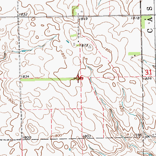 Topographic Map of The Coteaus, SD