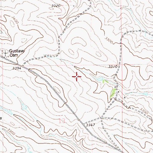 Topographic Map of Gustave (historical), SD