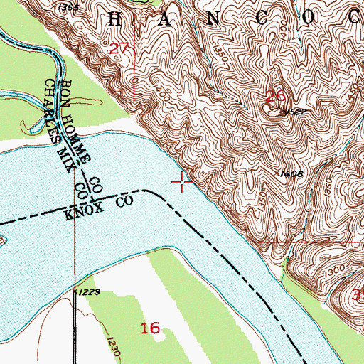 Topographic Map of Chouteau Bluffs (historical), SD