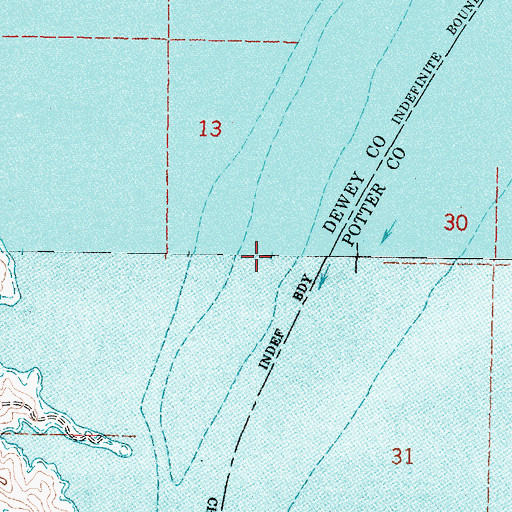 Topographic Map of Lafferty Island (historical), SD