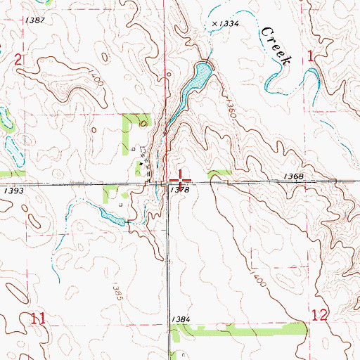 Topographic Map of Teasdale School Number 1 (historical), SD