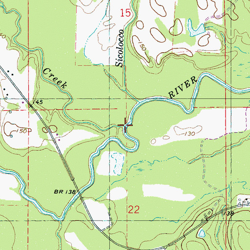 Topographic Map of Sanusi Creek, AL