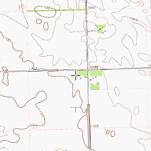 Topographic Map of Vernon (historical), SD