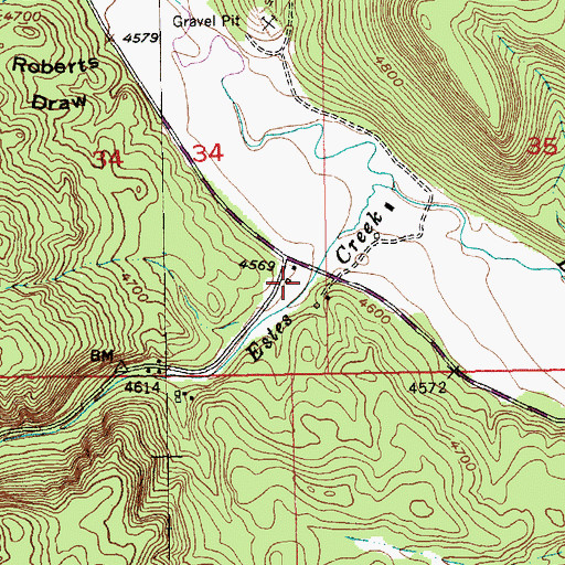 Topographic Map of Estes (historical), SD